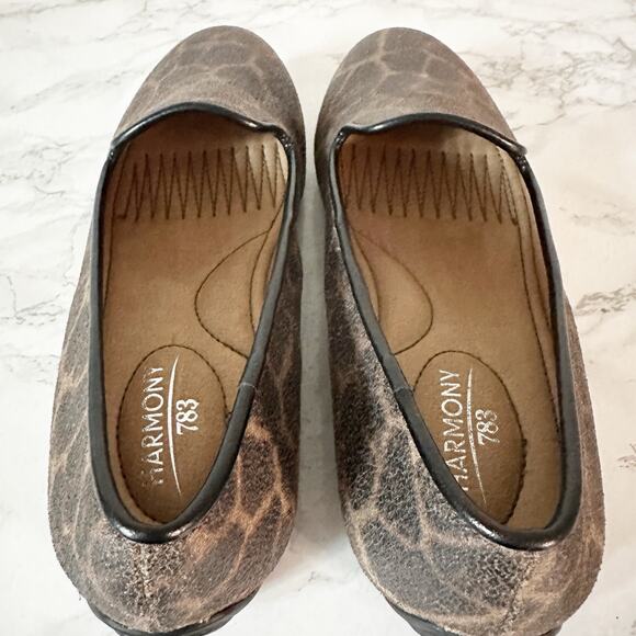 Harmony 783 Brown Giraffe Slip On Grounding Loafers Women's Size 9.5 - Picture 6 of 10